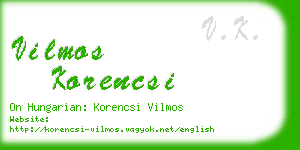 vilmos korencsi business card